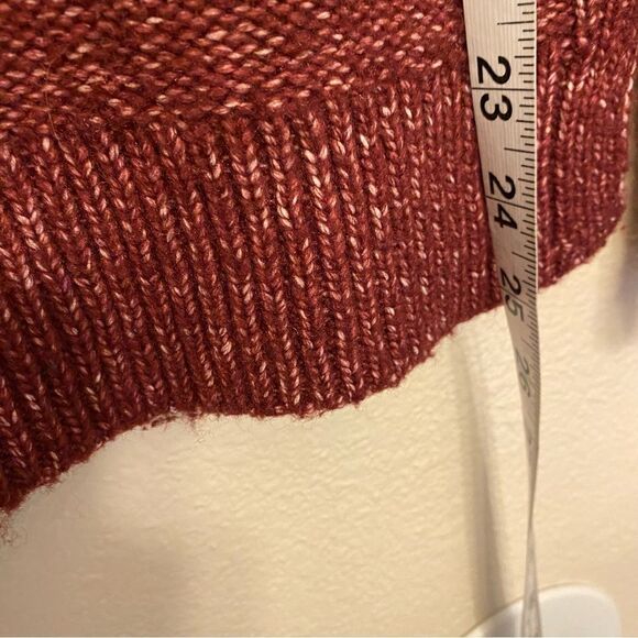 Banana Republic burgundy marled Heathered red mock neck pullover soft sweater M - Picture 7 of 8